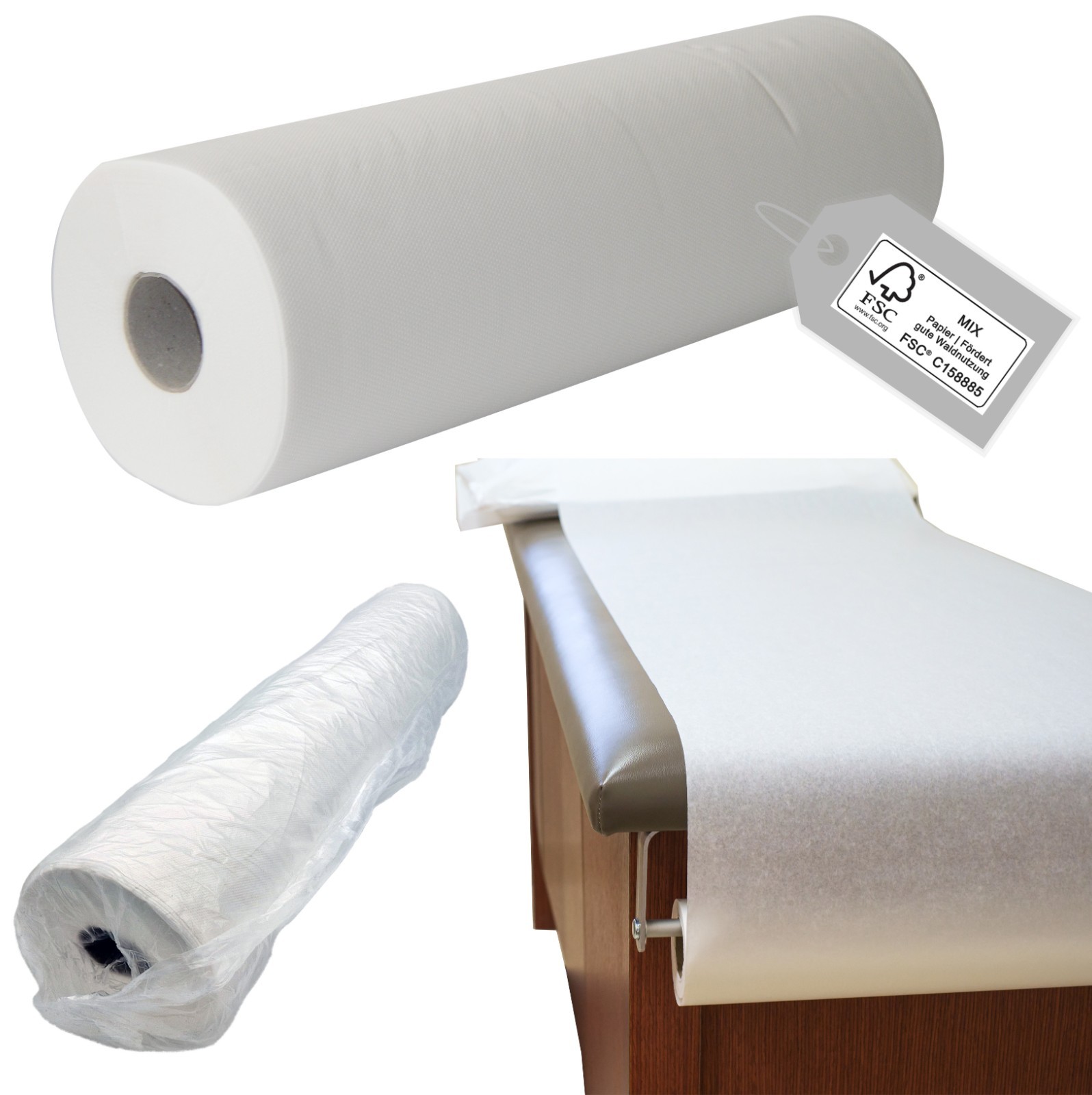 Liegenabdeckungen 9 Stück Ärzterollen Ärzterolle Ärztekrepp Medizinalrollen