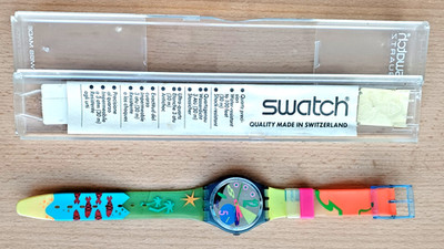 Original SWATCH Armbanduhr, '' Crazy Eight'' neuwertig, wenig benutzt,  Vintage!