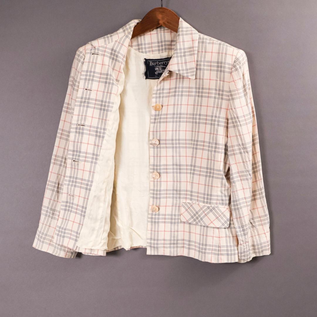 Burberry Jacket Outerwear Beige 100% Silk Size 6 For Women thumbnail 5