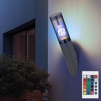 Wandleuchte Fackellampe AußEnleuchte Rgb Led Fernbedienung Anthrazit Edelstahl