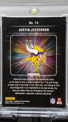 2024 Donruss Optic - Light It Up - Justin Jefferson Black Pandora /25 SSP #14🔥 - Picture 2 of 2