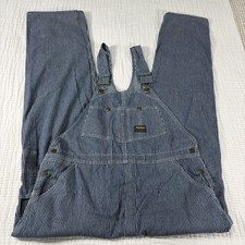 Vtg OshKosh BGosh Vestbak Overalls Bibs Mens 40x34 Hickory Railroad Stripe USA