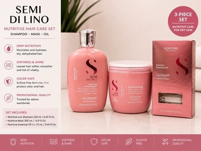 Alfaparf Semi Di Lino Nutritive Shampoo Mask Essential Oil Set Dry Hair