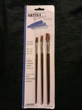 Linzer Artist Brushes 3pcs Flat Ox Hair size 1/4, 3/8, 1/2 inches A353/LJ400