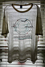 Paper thin flowy Environmental Graphic Tee White XL Made in USA vintage