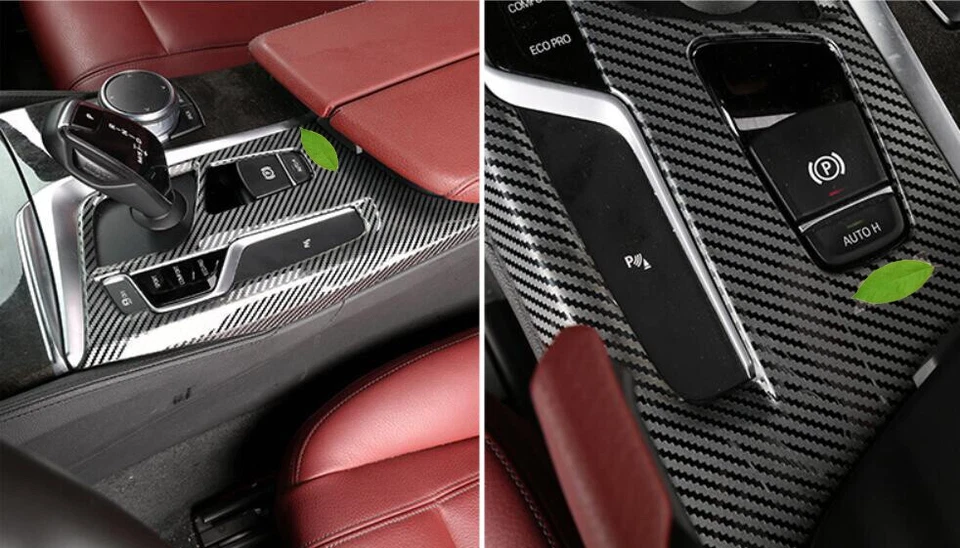 Отделка рамы переключения передач для BMW 5 серии 2018-22 из углеродного волокна стали средняя консоль - Изображение 3 из 4