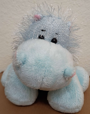 Webkinz Hippo Plush No Code Blue Stuffed Animal Toy Ganz