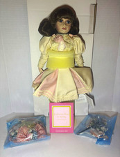 The Franklin Mint Catherine Rose 16  Porcelain Doll w/ COA Accessories Signed