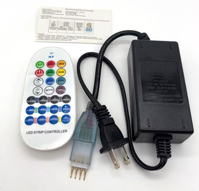 LED RGB AC 120V Power Supply Adapter With RF Receiver + 24 Keys Remote Control