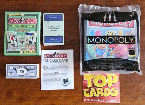 Monopoly Il Gioco di Carte Vintage Hasbro 2000 Più Macdonalds 2009 Completo -OB8