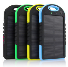 5000mAh Solar Power Bank Rugged Dual USB Battery Charger Camping Hiking Outdoor
