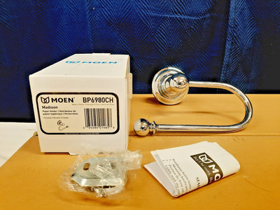 Moen BP6980CH Chrome Madison Single Post Toilet Paper Holder *READ*