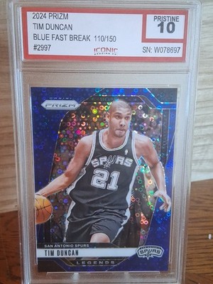 2024-25 Prizm TIM DUNCAN Blue Fast Break San Antonio #297 136/150 Pristine 10