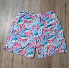 Vineyard Vines Size L Swim Trunks Marlin Coral Lined Chappy 7" Beach Preppy