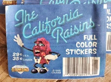 1988 Diamond California Raisins Stickers Pack Sealed Vintage