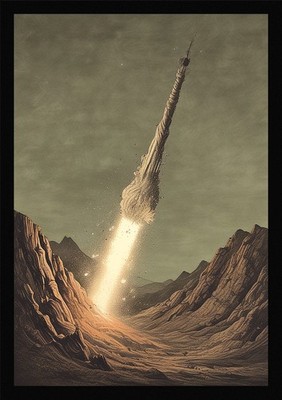 Moody Comet Framed Wall Art Poster Canvas Print Picture