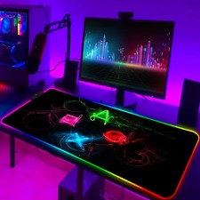 LED Gaming Mouse Pad With Backlight Deskmat PSFour Mousepad RGB Gamer Desk Decor