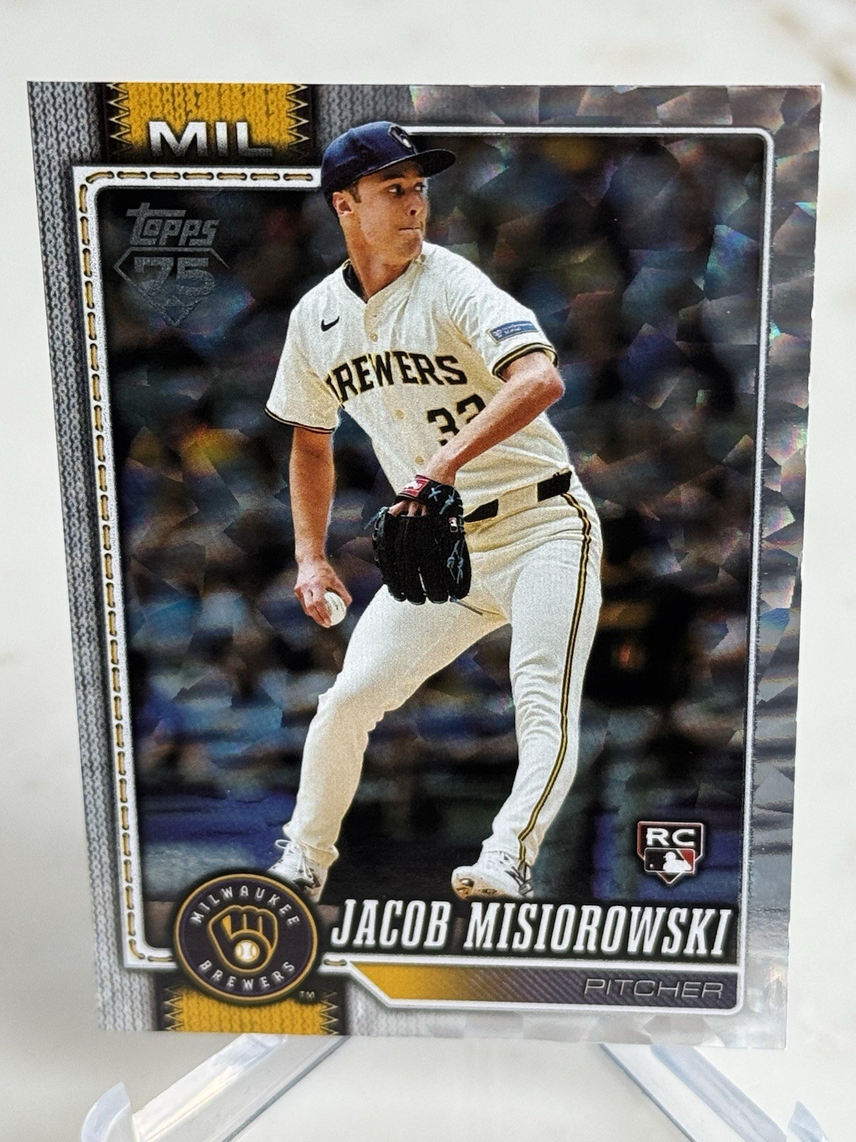 2026 Topps Series 1 JACOB MISIOROWSKI RC #10 SILVER CRACKLE PATTERNED FOILBOARD
