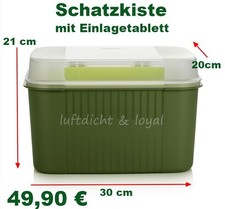 Tupperware Naschkätzchen 7,3 L Schatzkiste Behälter olivgrün Schatztruhe+Einsatz