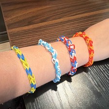 World Cup Multicolor Braided Rubber Bracelets...