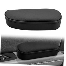 Car Door Armrest Pad, Adjustable Leather Elbow Rest with Storage Box, Black