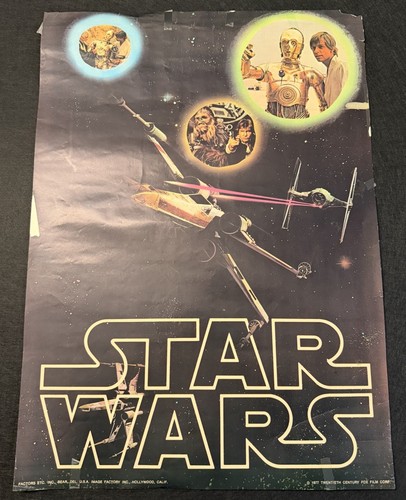 STAR WARS VINTAGE 1977 X-WING ORIGINAL POSTER 20X28