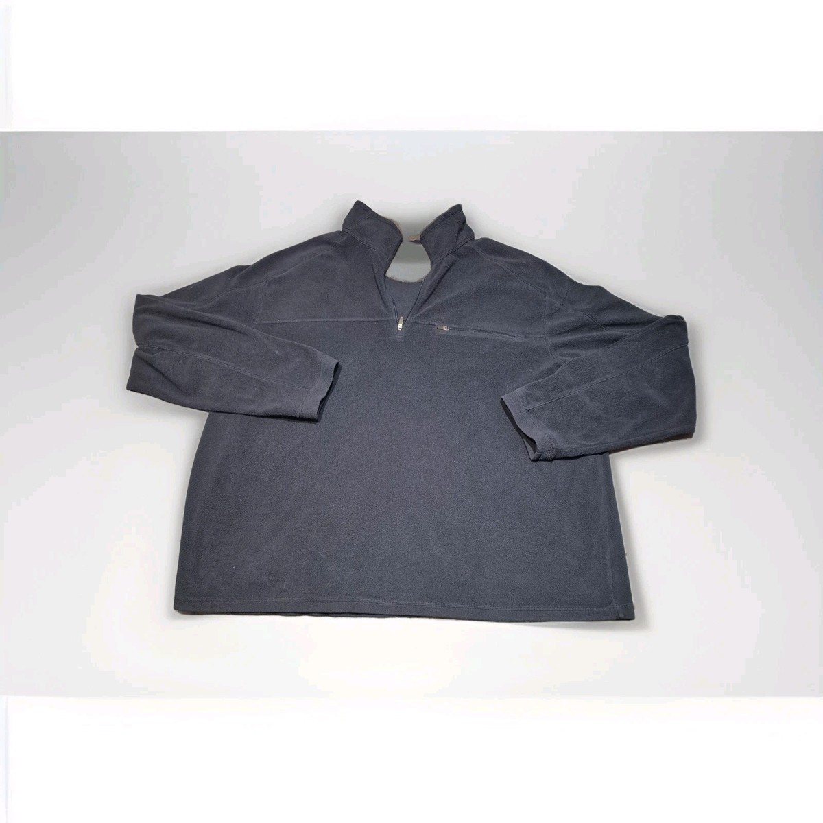 LL Bean Fleece Pullover Mens XXL Navy Blue 1/4 Zip Jacket 