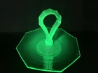 Vintage Green Depression Glass Snack/Sandwich Serving Tray With Handle