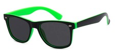 Classic Retro Two Tone Polarized Sunglasses - Black/Green Frame Smoke Gray Lens