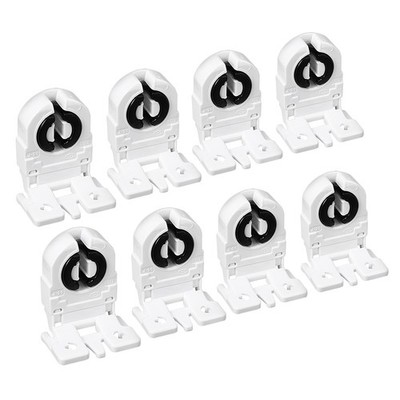 Uxcell T8 Lamp Holder G13 Base Non Shunted Lamp Socket LED Fluorescent Tube White Black 10 Pack