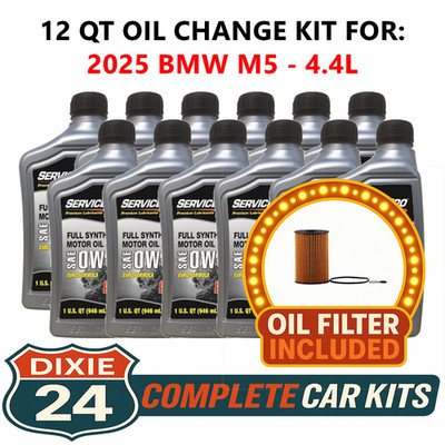 Fits: 2025 BMW M5 4.4L 6,000 Mile Synthetic Oil & Filter Kit (0W-30)