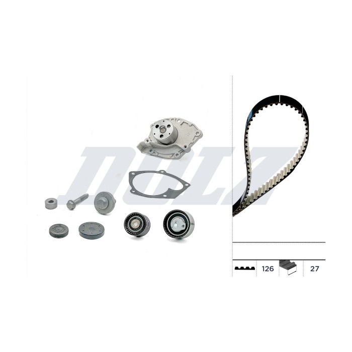 Kit distribution et pompe à eau pour révision des 100000 km Renault Clio III Trafic