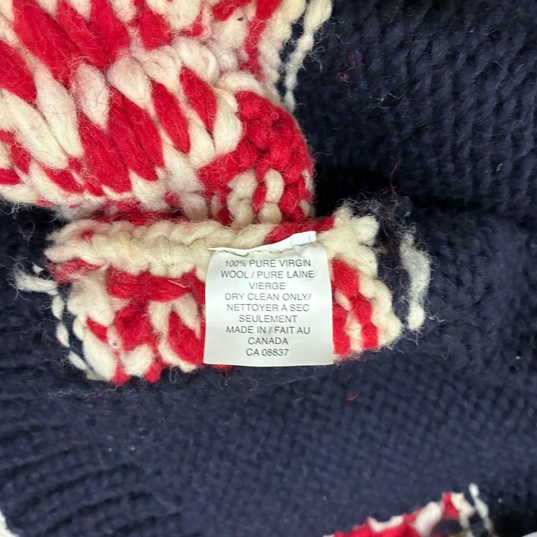 KANATA Cowichan Knit Sweater Full Zip Whale Pattern Made in Canada