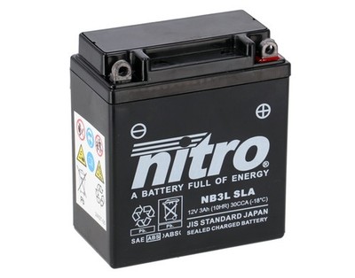 Nitro NB3L SLA GEL AGM Batterie 12V 3AH - Einbaufertig (YB3L-A)