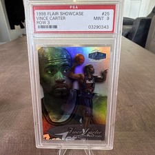 Fleer 1998-99 Flair Showcase Vince Carter Rookie #25 Row 3 PSA 9 Raptors