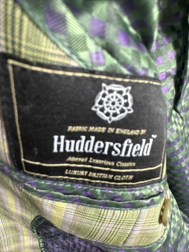Huddersfield Stoff maßgefertigt 44 S lockere Passform grün Glen Plaid Chirurgenmanschetten 2 BTN - Bild 8 von 15