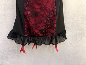 ann summers corset Size 14 B-C Cup Underwired Red Black Lace Trim Women&rsquo;s