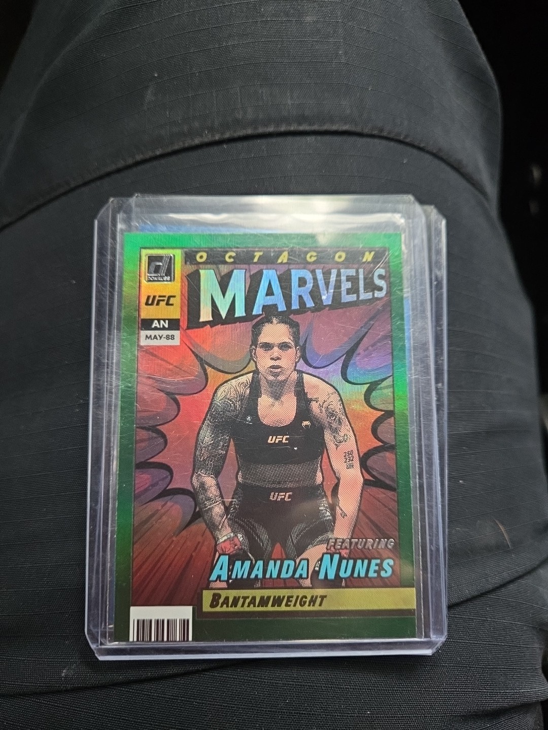 2022 Donruss UFC - Octagon Marvels Amanda Nunes #7 Green Flood