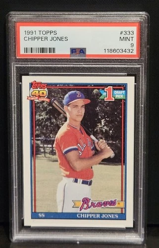 CHIPPER JONES 1991 Topps 333 RC Rookie Card PSA 9 MINT