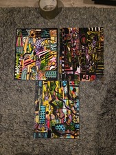 A5 Canvas Board Paintings Mixed Media Set of 3 Hand Painted Art