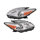 Pair Halogen Headlights Headlamps Assembly Set For Toyota Prius 2010-2011 Chrome