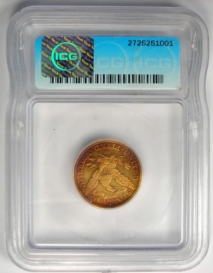 1890-CC Liberty Gold Half Eagle $5 Carson City Gold Coin - Certified ICG AU55 - Image 3 of 4