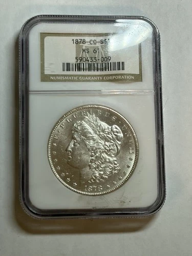 1878-CC MORGAN SILVER DOLLAR NGC MS61 BLAST WHITE BETTER DATE CC