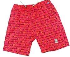 Psycho Bunny Orange Tilden Swim Trunks Shorts 10 / 12 Medium Drawstring Elastic