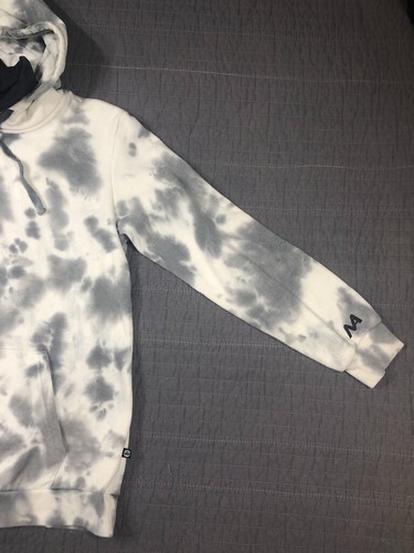 M4sk Army Sweatshirt Men Medium Gray White Tie Dye Hoodie Logo - Picture 12 of 24