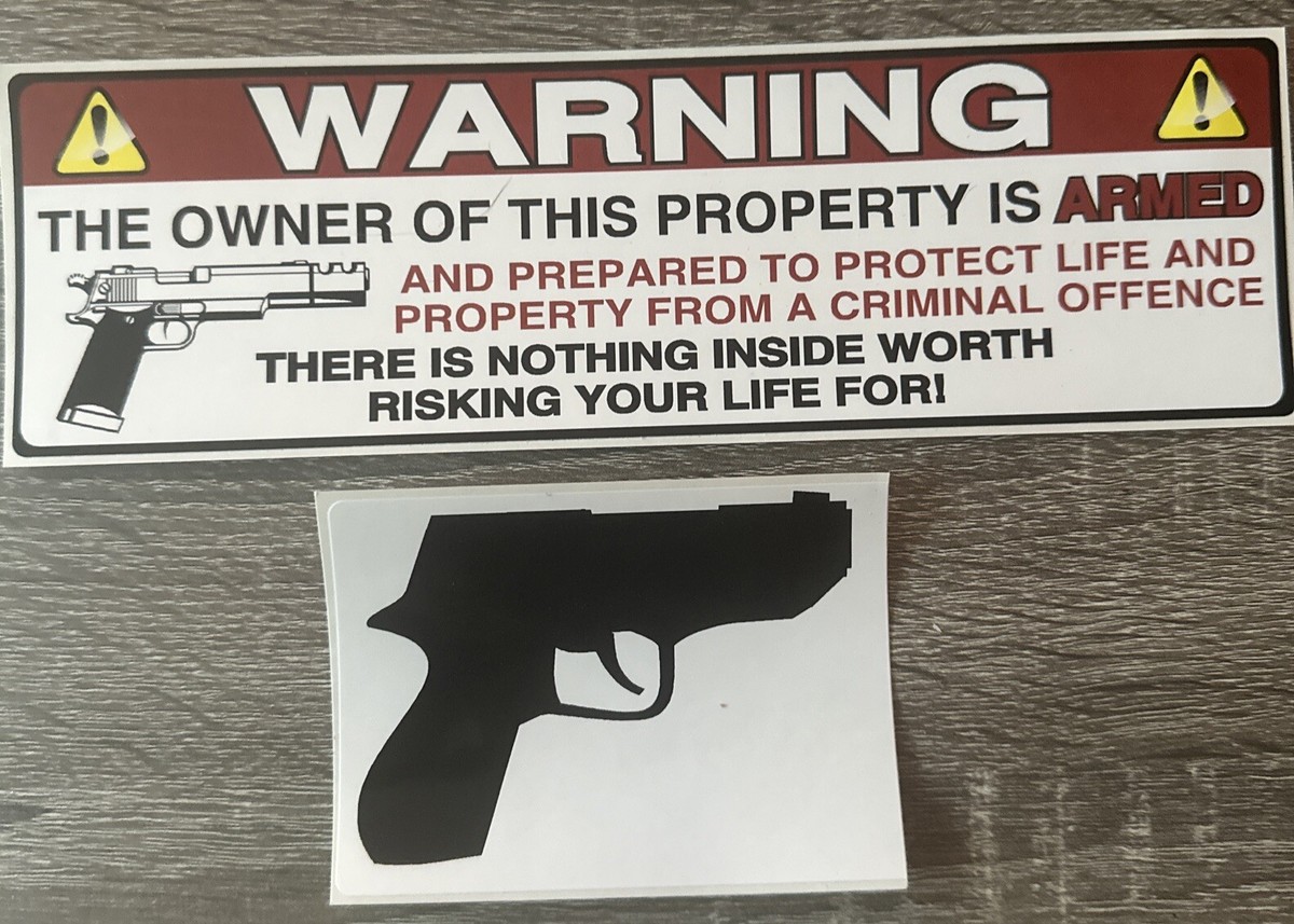 "OWNER ARMED" 2nd Amendment Warning Decals - Vinyl Stickers 10 Pack For Car, Truck