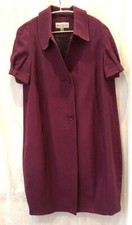 Rare Cute Vintage Betty Jackson Coat - 8 - Plum Cotton Cocoon Short Sleeve Fab!