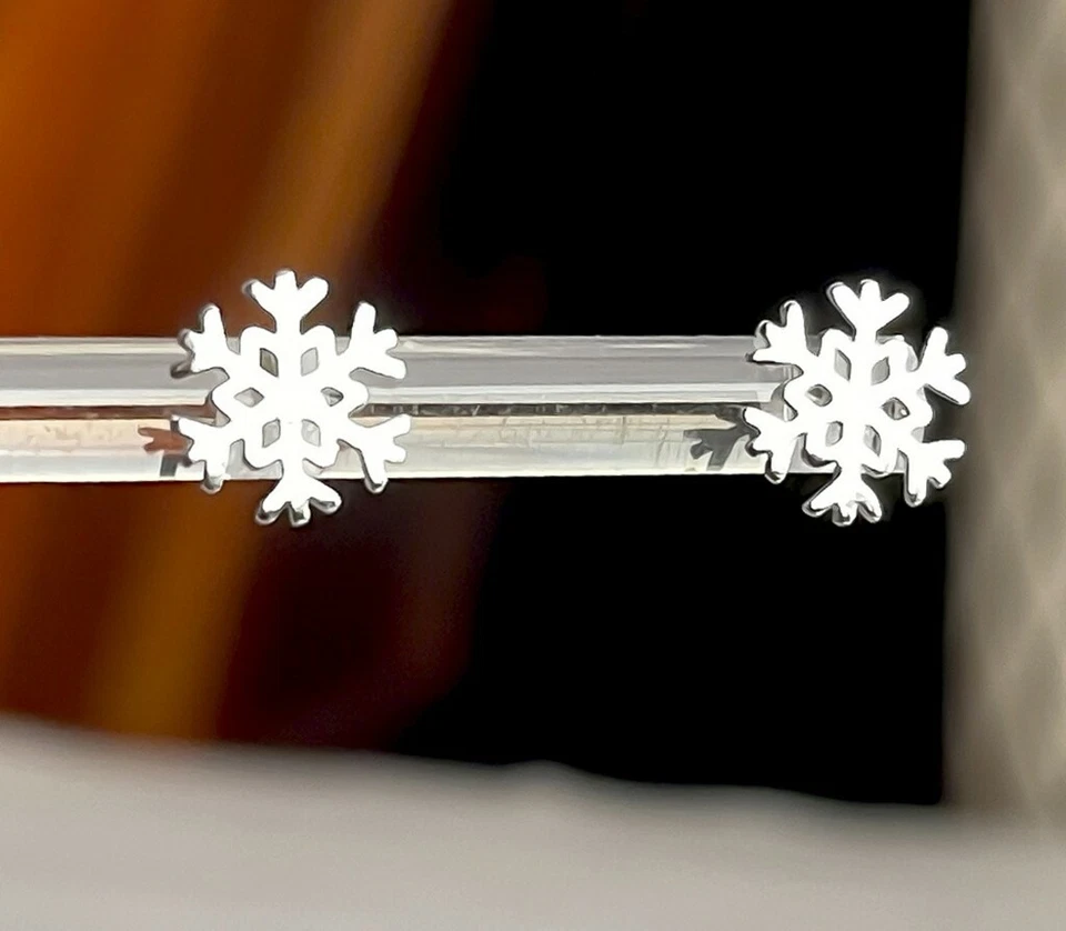 Mujeres 925 Plata Esterlina Joyería Pendientes Elegante Hueco Copo de Nieve Tachuela 0600 Foto 2 de 4