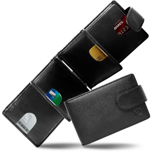 Billeteras plegables delgadas para hombre con clip extraíble para dinero RFID soporte para tarjetas billetera - Imagen 2 de 25