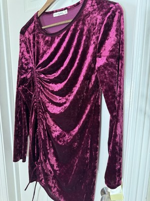 Live To Be Spoiled Velvet Dress Long Sleeve 2x Juniors Vamp Whimsigoth Purple
